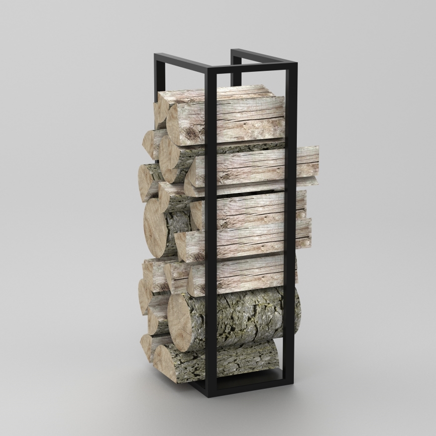 Metalowy stojak na drewno 100x30 cm czarne