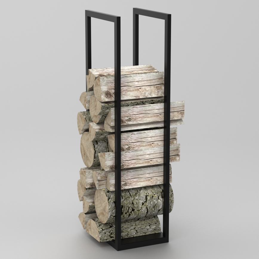 Metalowy stojak na drewno 120x40 cm czarne