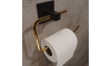 Metalowy uchwyt na papier toaletowy 8x16 cm czarno-złoty
