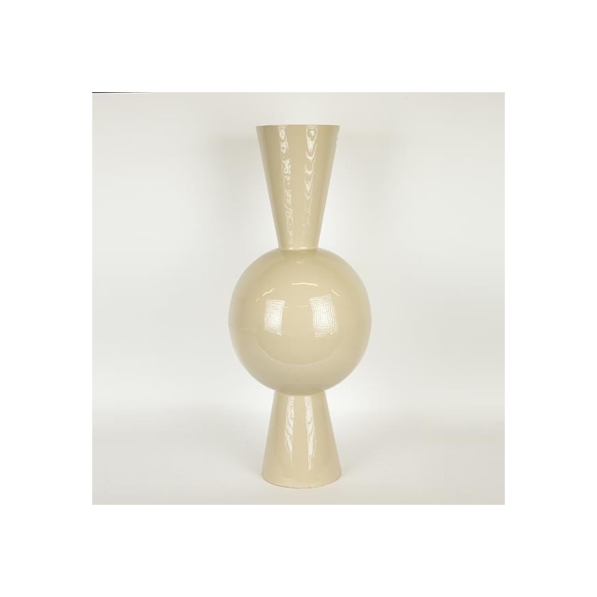 Metalowy wazon beżowy 60x25 cm