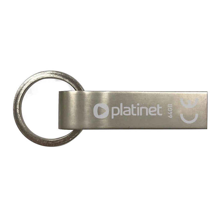 Metalowy wodoodporny Flash Disk USB 64GB matowy chrom