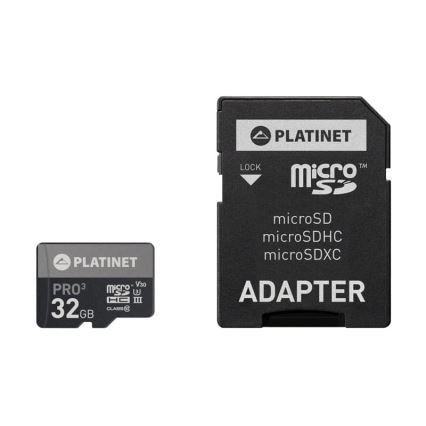 MicroSDHC 32 GB U3 Pro 90 MB/s + adapter SD