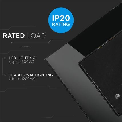 Mikrofalowy czujnik ruchu 180° 300W/230V czarny