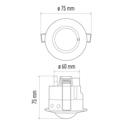 Mikrofalowy czujnik ruchu wpuszczany MW B 360° 1200W/230V biały