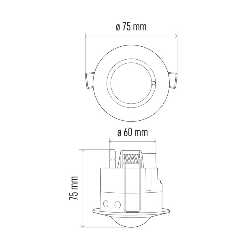 Mikrofalowy czujnik ruchu wpuszczany MW B 360° 1200W/230V biały
