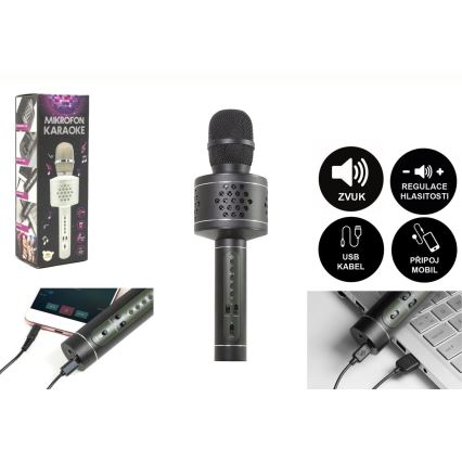 Mikrofon karaoke 6W/5V, 1500 mAh, Bluetooth, czarny