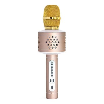Mikrofon karaoke Bluetooth 6 W/5 V, 1500 mAh — złoty