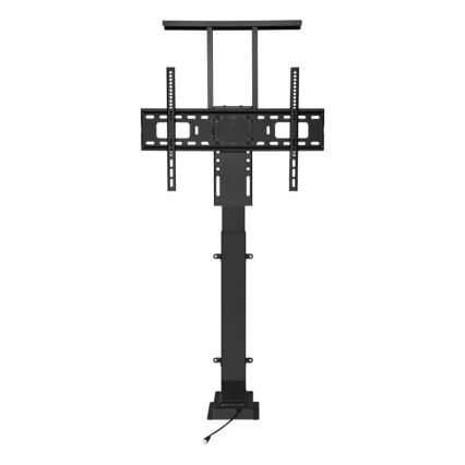 MK FLORIA MKF-19DM648 - Stojak podłogowy do telewizora 37-65 czarny z gniazdem SCHUKO i pilotem