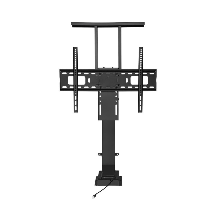 MK FLORIA MKF-19DM648 - Stojak podłogowy do telewizora 37-65 czarny z gniazdem SCHUKO i pilotem