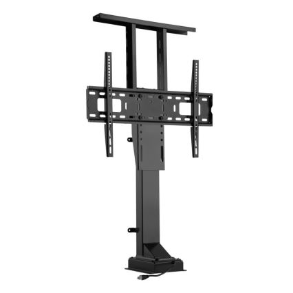 MK FLORIA MKF-19DM648 - Stojak podłogowy do telewizora 37-65 czarny z gniazdem SCHUKO i pilotem
