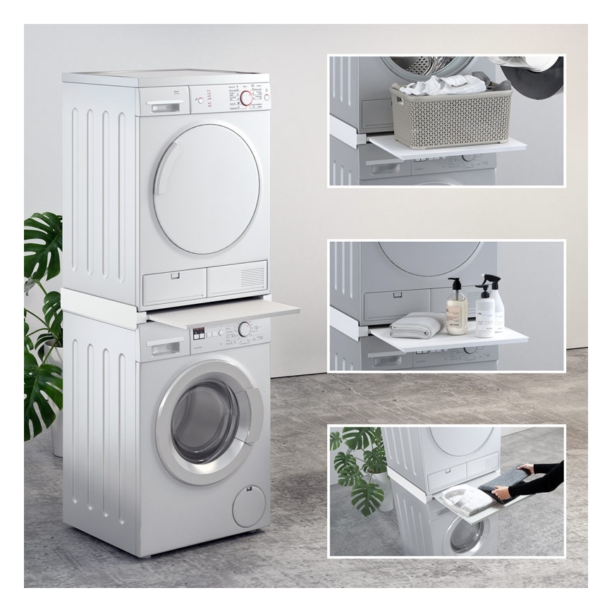 MK FLORIA MKF-23MZ601 - Łącznik do pralki i suszarki z wysuwaną półką 60 cm biały