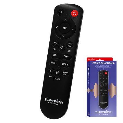 MK FLORIA Superior Samsung Voice - Zapasowy pilot do telewizora marki Samsung, zasilanie 2x AAA