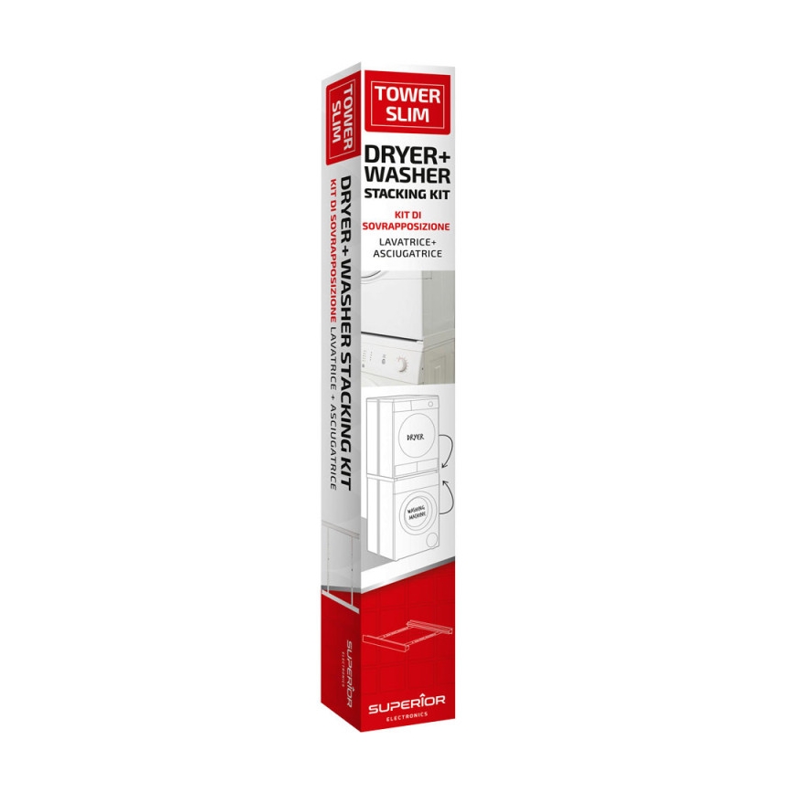 MK FLORIA Superior Tower Slim - adapter do pionowego ustawienia pralki i suszarki 66 cm biały