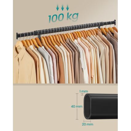 Mobilny wieszak stojący LINEA czarny