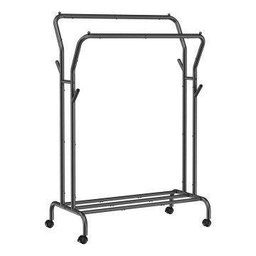 Mobilny wieszak stojący LINEA, czarny