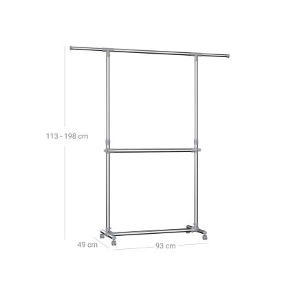 Mobilny wieszak stojący LINEA srebrny
