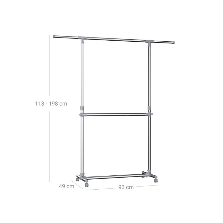 Mobilny wieszak stojący LINEA srebrny