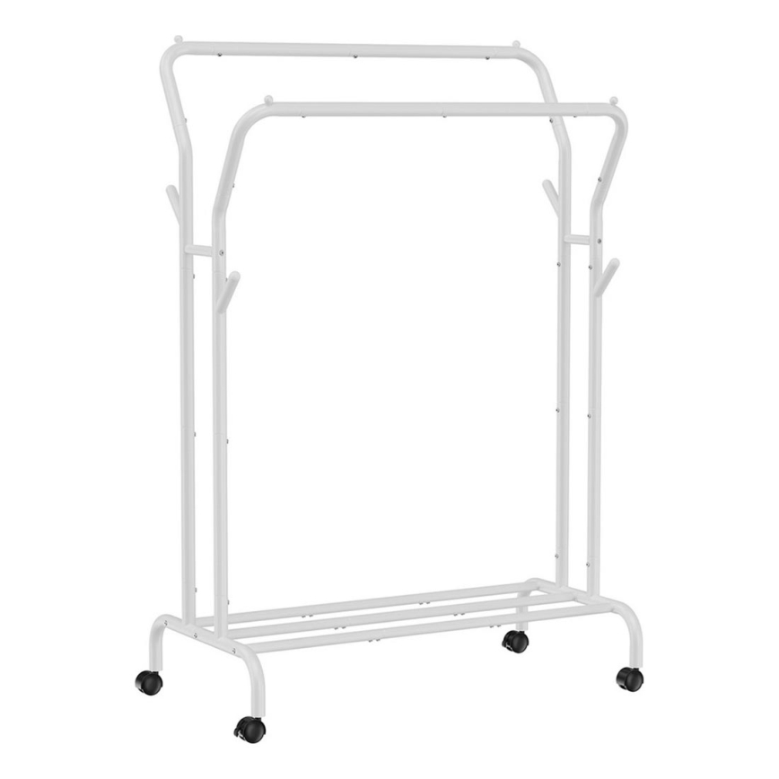Mobilny wieszak stojakowy LINEA biały