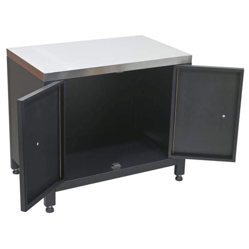 Moduł zewnętrzny szafka pod grill 80x47x69 cm czarna/stal nierdzewna