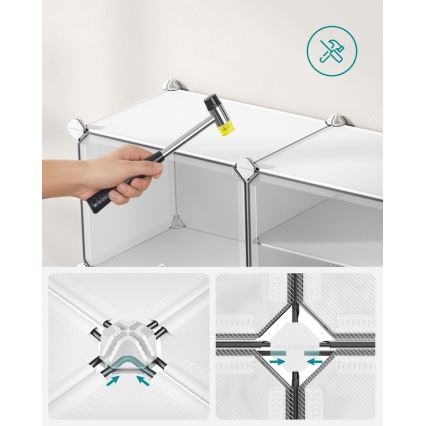 Modułowy regał z przegródkami BOXIFY biały