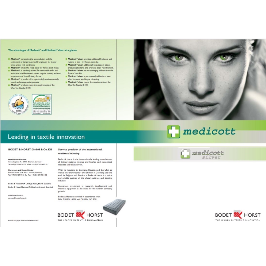 Monarch - Nakładka na materac ortopedyczny MONZA 90x200 cm pokrowiec Silver Medicott