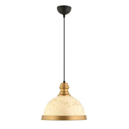 MONZA lampa wisząca 1xE27/40W/230V średnica 29 cm kremowa/brązowa