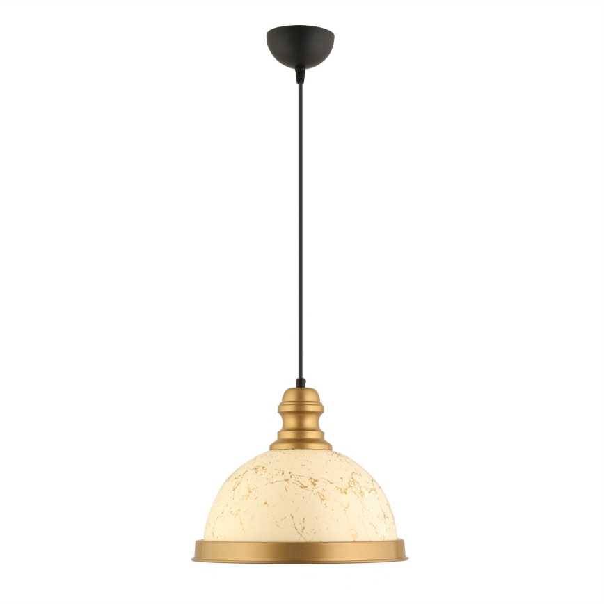 MONZA lampa wisząca 1xE27/40W/230V średnica 29 cm kremowa/brązowa