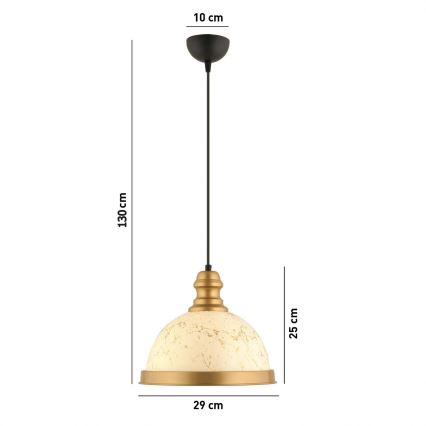 MONZA lampa wisząca 1xE27/40W/230V średnica 29 cm kremowa/brązowa