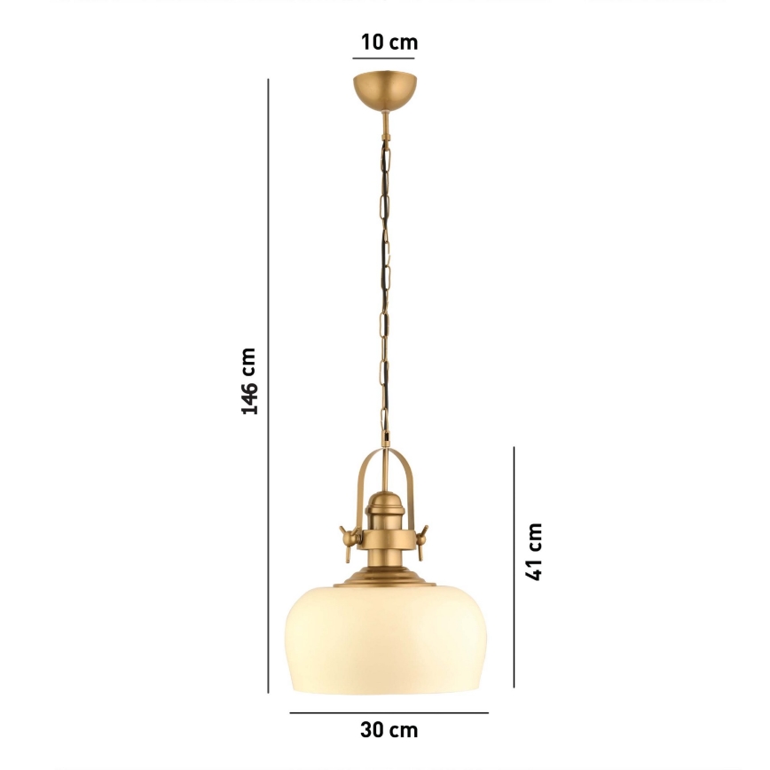 MONZA lampa wisząca 1xE27/40W/230V, średnica 30 cm, kremowo/brązowa