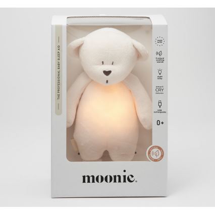 Moonie - Zabawka do przytulania z melodyjką i światełkiem miś 2.0 krem