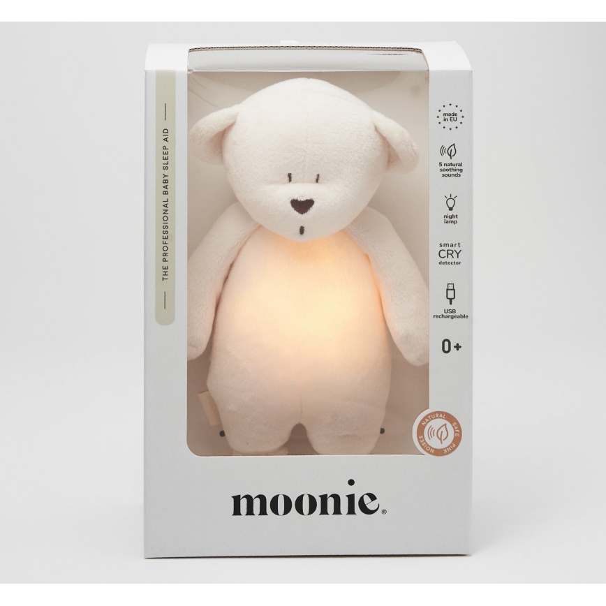 Moonie - Zabawka do przytulania z melodyjką i światełkiem miś 2.0 krem
