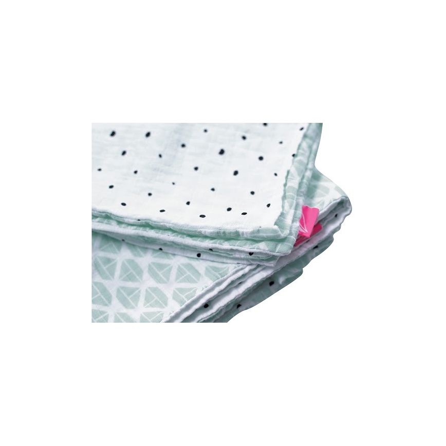 MOTHERHOOD - Pościel muślinowa bawełniana do łóżeczka Pro-Washed 2-częściowa niebieska