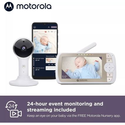 Motorola VM65X - Inteligentna akumulatorowa elektroniczna niania Wi-Fi