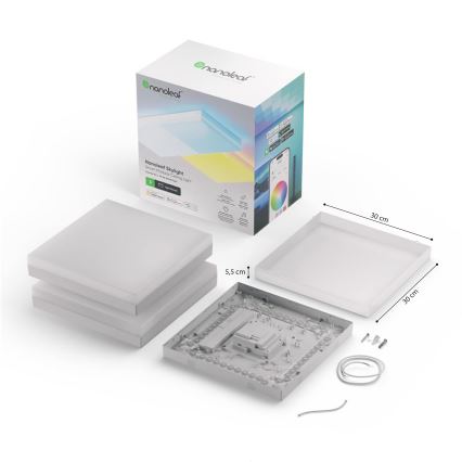 Nanoleaf - ZESTAW 3x Ściemnialna lampa sufitowa RGBW SKYLIGHT 1xLED/18W/230V + 2xLED/16W/230V 2700-6500K Wi-Fi