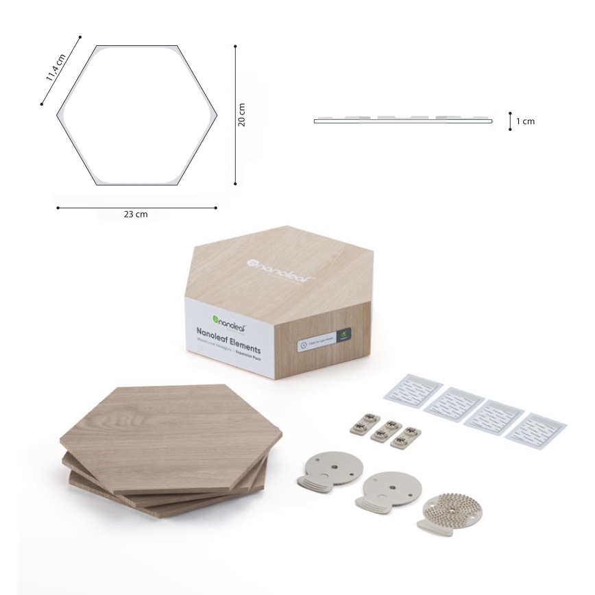 Nanoleaf - ZESTAW 3x LED Panel ściemnialny HEXAGONS LED/2W/230V Wi-Fi