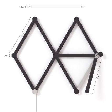 Nanoleaf - Zestaw osłon szyn LINES 9 szt. czarny mat