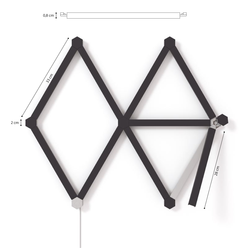 Nanoleaf - Zestaw osłon szyn LINES 9 szt. czarny mat