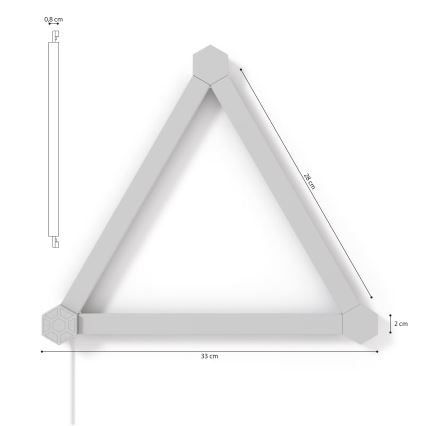 Nanoleaf - Zestaw przedłużający 3x LED RGBW Szyna ściemnialna LINES LED/2W/230V 1200-6000K Wi-Fi
