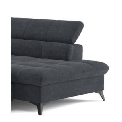 Rozkładany narożnik w kształcie litery L MARANO lewy czarny