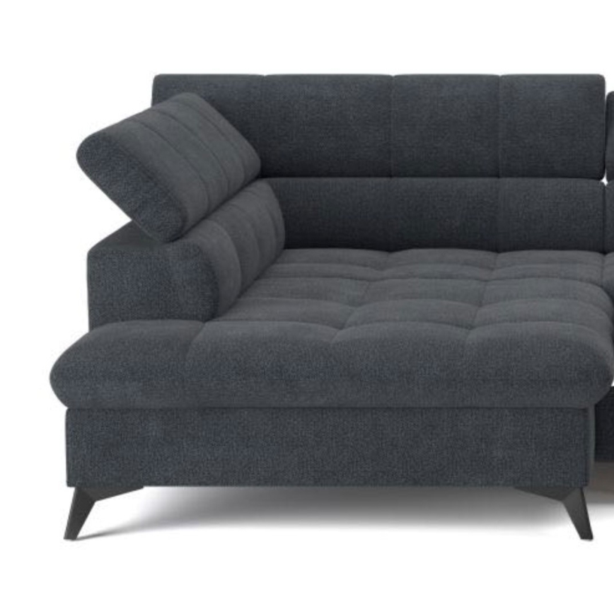 Rozkładany narożnik w kształcie litery L MARANO lewy czarny