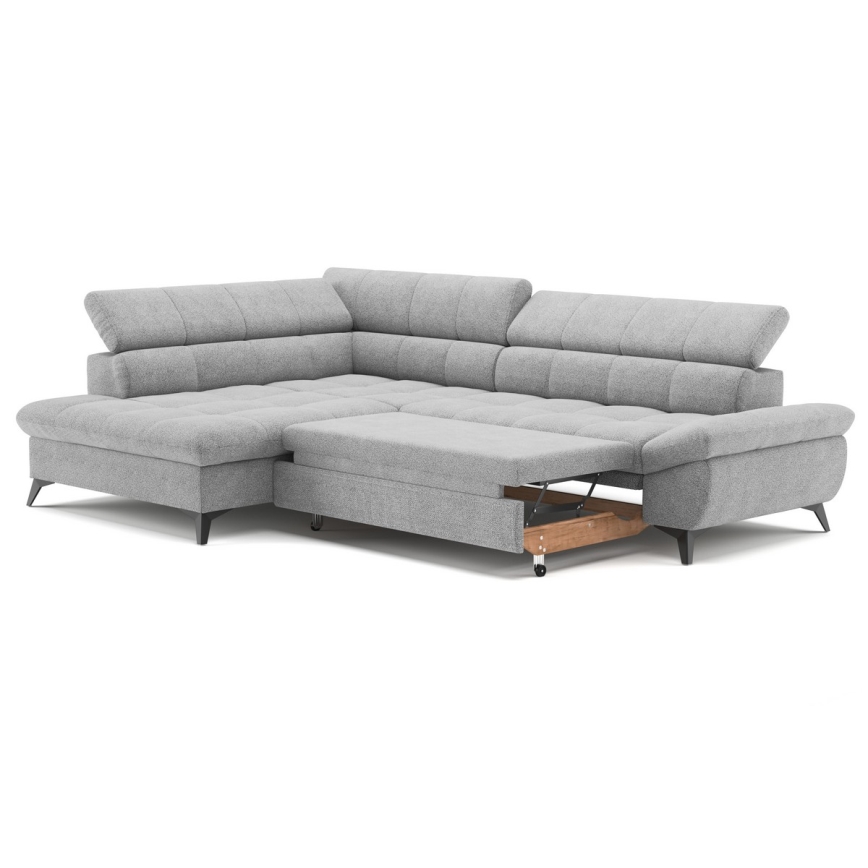 Rozkładany narożnik w kształcie litery L MARANO lewy szary