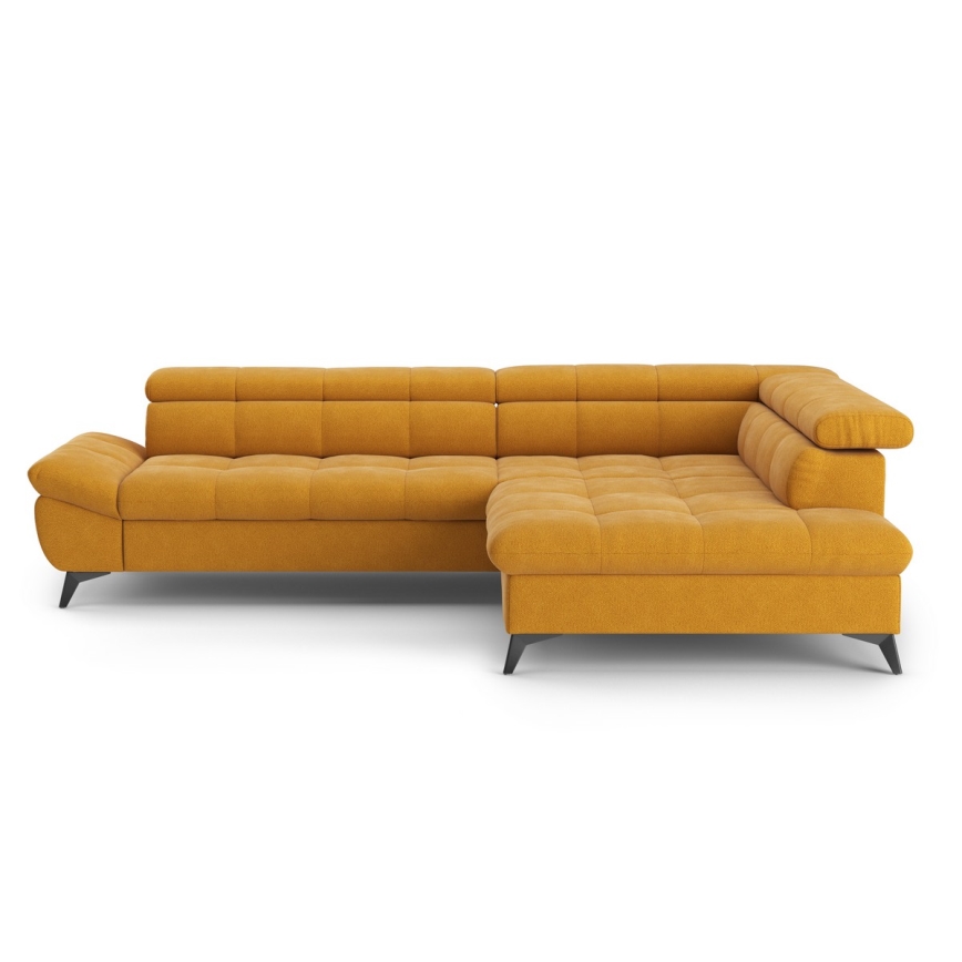 Rozkładany narożnik w kształcie litery L MARANO prawy pomarańczowy