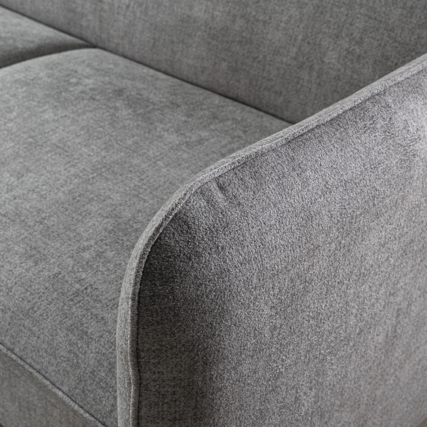 Narożna rozkładana sofa NISA w kształcie L z pojemnikiem, lewa, szara