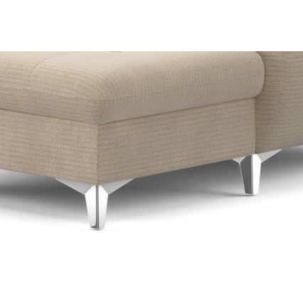 Rozkładany narożnik z pojemnikiem w kształcie litery U CATANIA lewy beżowy