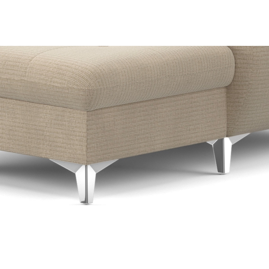 Rozkładany narożnik z pojemnikiem w kształcie litery U CATANIA lewy beżowy