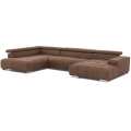 Narożna sofa w kształcie litery U TROPEA lewa brązowa