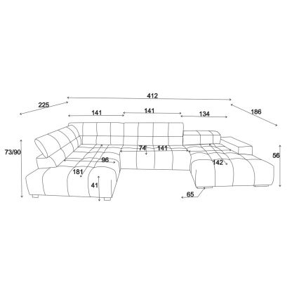 Narożna sofa w kształcie litery U TROPEA lewa beżowa