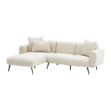 Narożna sofa w układzie L PISA, kremowa, lewa