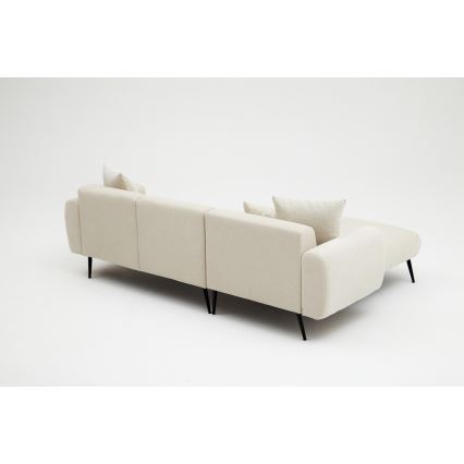 Narożna sofa w układzie L PISA, kremowa, lewa