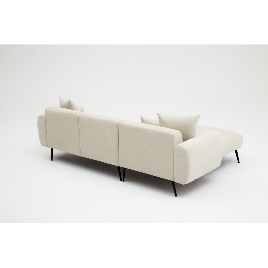 Narożna sofa w układzie L PISA, kremowa, lewa